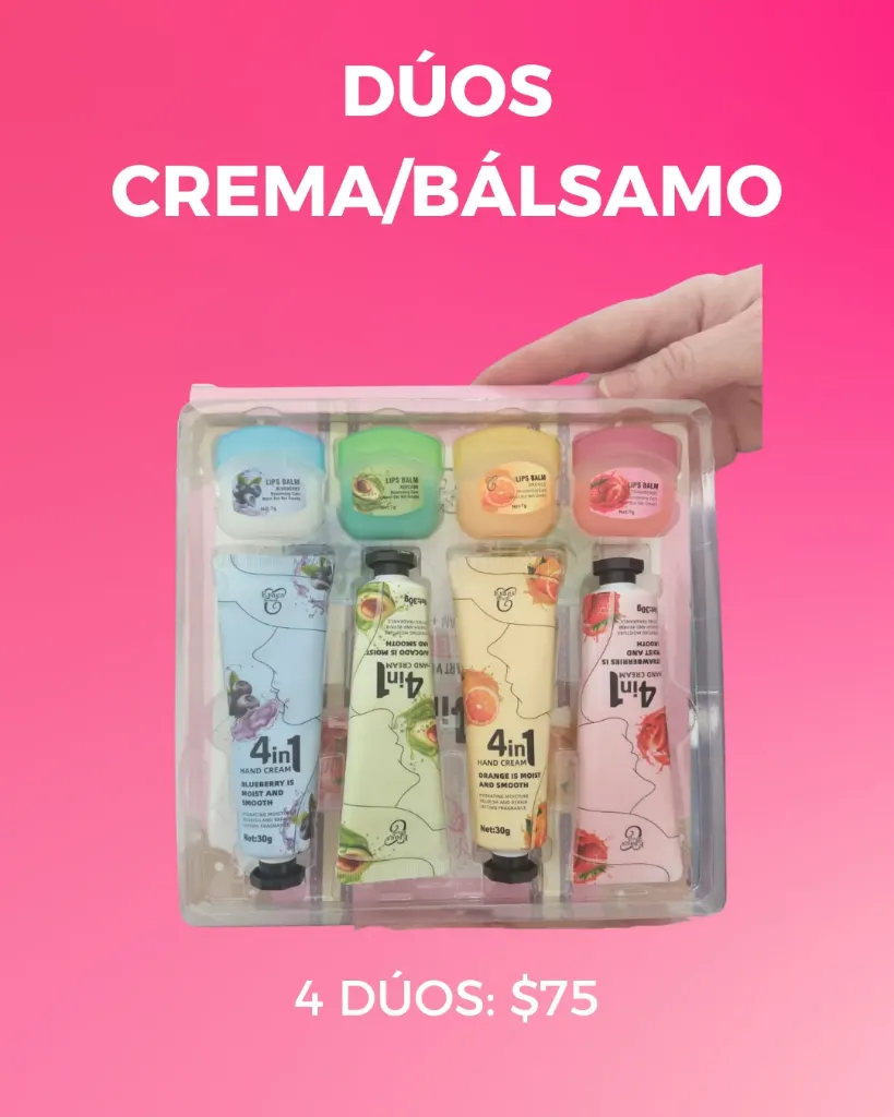 4 DÚOS CREMA DE MANOS Y BÁLSAMO