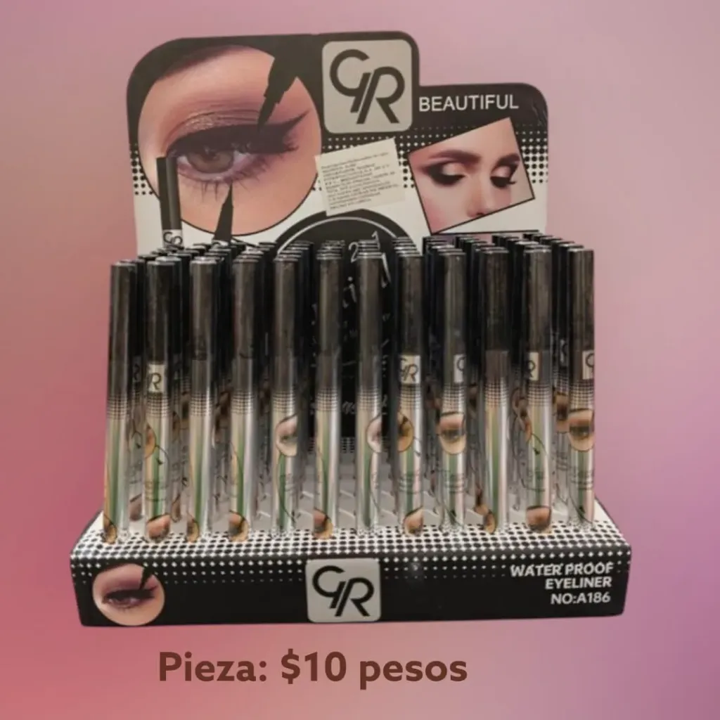 [DELINEADOR OJOS] DOCENA DELINEADOR PLUMIN PLATA  A186